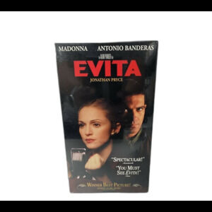Evita VHS Movie Tape featuring Madonna, Antonio Banderas, Jonathan Pryce